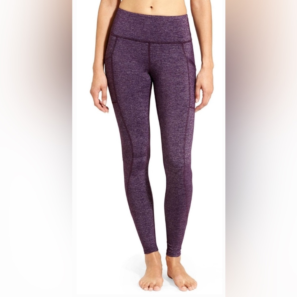 Athleta Chaturanga To Town Tights‎ Leggings in Heathered Purple.